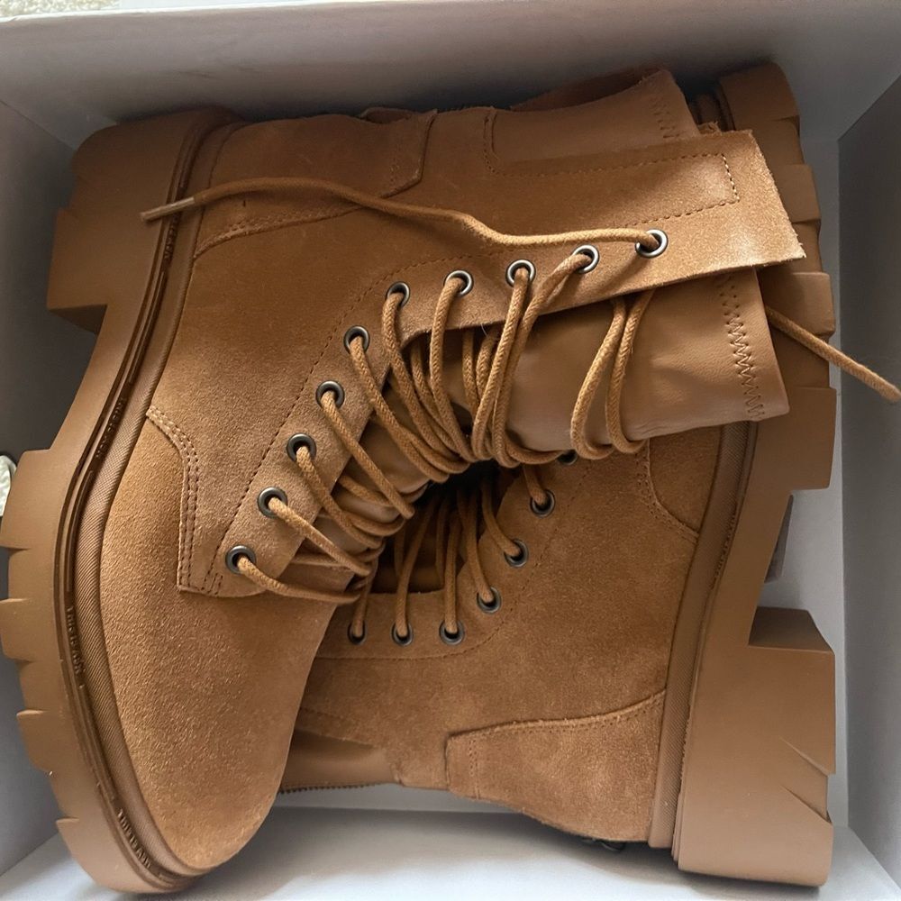 Ash Tan Lace Up Boots for Women